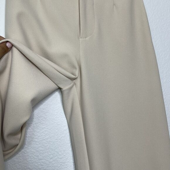 ABERCROMBIE & FITCH Trouser Pants 00 Short Wide Leg Ivory High Waist Menswear - Picture 8 of 14